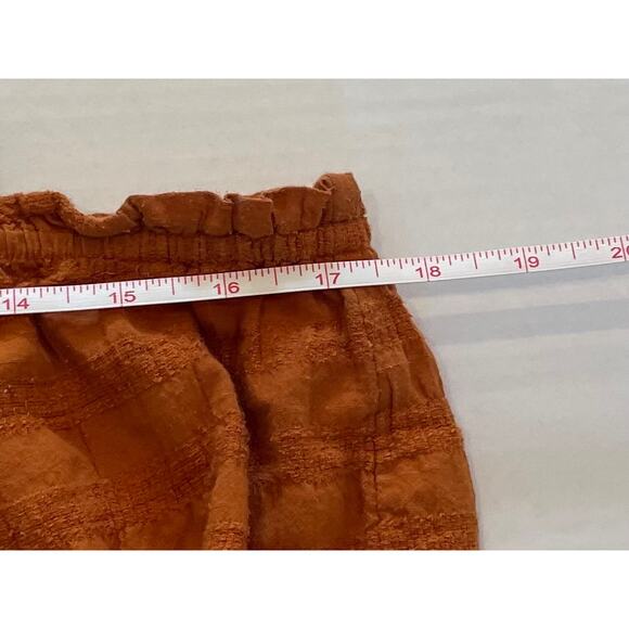 Aerie Burnt Orange Cotton Textured Gathered Crop Top, Spaghetti Straps, XL - Picture 8 of 12